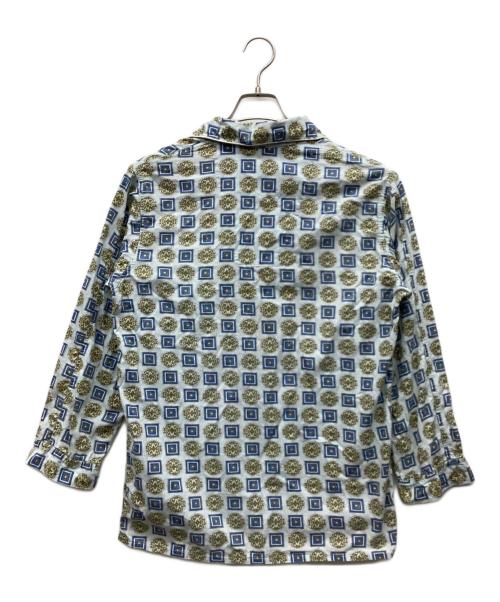 USED（ユーズド）USED (ユーズド) 総柄パシャマシャツ スカイブルー サイズ:表記無しの古着・服飾アイテム