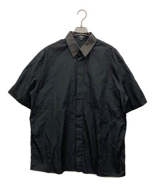 FENDI（フェンディ）FENDI (フェンディ) ズッカ柄切替シャツ ブラック サイズ:42の古着・服飾アイテム