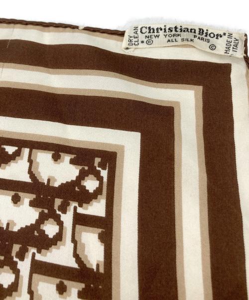Christian Dior（クリスチャン ディオール）Christian Dior (クリスチャン ディオール) トロッターシルクスカーフ ブラウンの古着・服飾アイテム