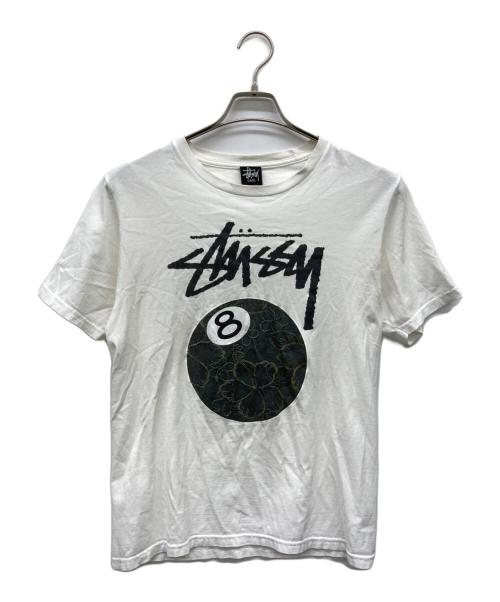 stussy（ステューシー）stussy (ステューシー) 8ボールプリントTシャツ ホワイト サイズ:SMALLの古着・服飾アイテム