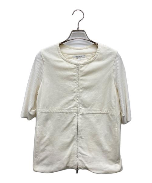 MaxMara（マックスマーラ）MaxMara (マックスマーラ) 切替ジップアップジャケット ホワイト サイズ:Sの古着・服飾アイテム