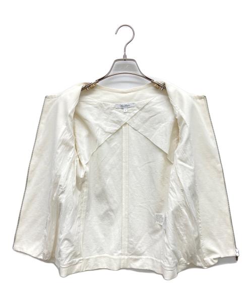 MaxMara（マックスマーラ）MaxMara (マックスマーラ) 切替ジップアップジャケット ホワイト サイズ:Sの古着・服飾アイテム