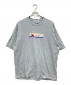 RUSSELL ATHLETIC×KITHラッセルアスレチック×キス）の古着「カラーフロッキープリントTシャツ」｜スカイブルー