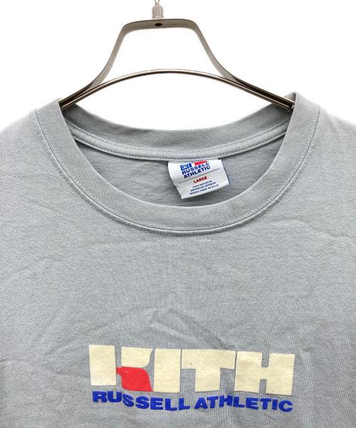 RUSSELL ATHLETIC（ラッセルアスレチック）RUSSELL ATHLETIC (ラッセルアスレチック) KITH (キス) カラーフロッキープリントTシャツ スカイブルー サイズ:LARGEの古着・服飾アイテム