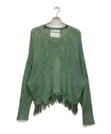 DAIRIKU（ダイリク）の古着「Pullover Fringe Net Knit」｜グリーン