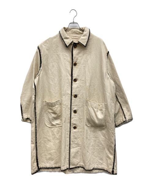 KHOKI（コッキ）KHOKI (コッキ) ラインペイントステンカラーコート ベージュ サイズ:1の古着・服飾アイテム