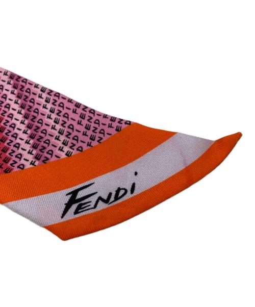 FENDI（フェンディ）FENDI (フェンディ) ラッピーバンドゥリバーシブルスカーフ レッドの古着・服飾アイテム