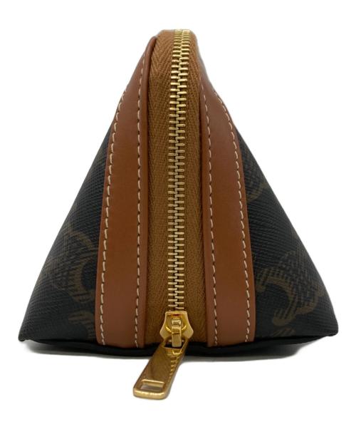 CELINE（セリーヌ）CELINE (セリーヌ) PVCスモールコスメポーチ ブラウンの古着・服飾アイテム