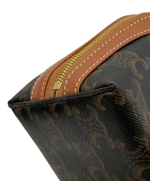 CELINE（セリーヌ）CELINE (セリーヌ) PVCスモールコスメポーチ ブラウンの古着・服飾アイテム