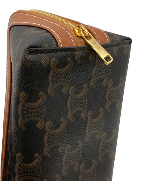 CELINE（セリーヌ）CELINE (セリーヌ) PVCスモールコスメポーチ ブラウンの古着・服飾アイテム