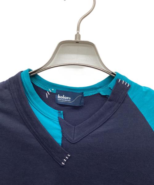 KOLOR（カラー）KOLOR (カラー) ドッキングTシャツ ネイビー サイズ:1の古着・服飾アイテム