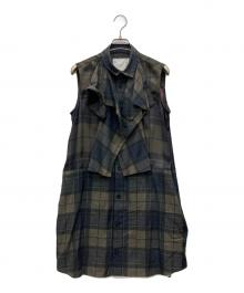 sacai（サカイ）の古着「Plaid Print Dress」｜カーキ