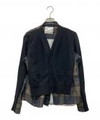 sacaiサカイ）の古着「Plaid Print x Knit Cardigan」｜マルチカラー