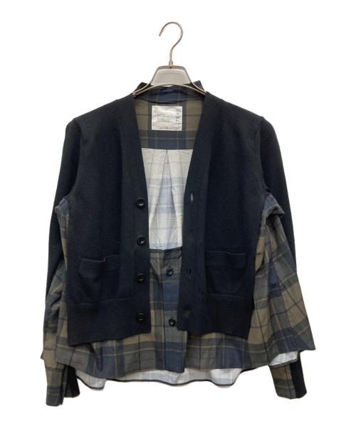 sacai（サカイ）sacai (サカイ) Plaid Print x Knit Cardigan マルチカラー サイズ:1の古着・服飾アイテム