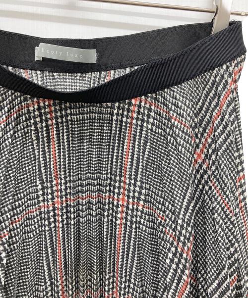 theory luxe（セオリーリュクス）theory luxe (セオリーリュクス) グレンチェック ロングプリーツスカート ブラック サイズ:38の古着・服飾アイテム