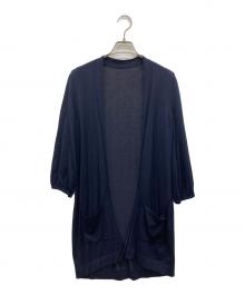 FOXEY（フォクシー）の古着「カシミヤシルクロングカーディガン」｜ネイビー