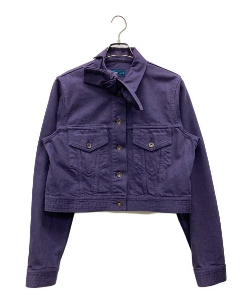 KOLOR（カラー）KOLOR (カラー) 襟デザインクロップドデニムジャケット パープル サイズ:3の古着・服飾アイテム