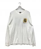 stussyステューシー）の古着「モアイプリント長袖カットソー」｜ホワイト