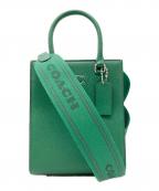 COACHコーチ）の古着「トート16・シグネチャーキャンバスインテリア」｜グリーン