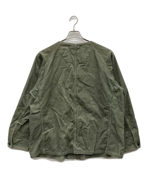 GO HEMP（ゴーヘンプ）GO HEMP (ゴーヘンプ) コーデュロイ ノーカラー カバーオール グリーン サイズ:Mの古着・服飾アイテム