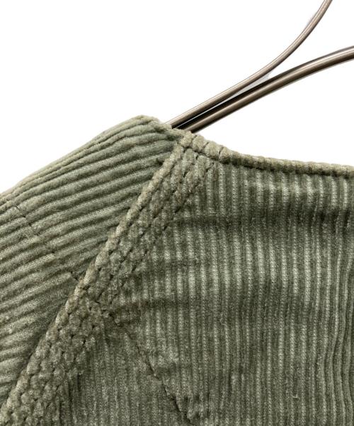 GO HEMP（ゴーヘンプ）GO HEMP (ゴーヘンプ) コーデュロイ ノーカラー カバーオール グリーン サイズ:Mの古着・服飾アイテム