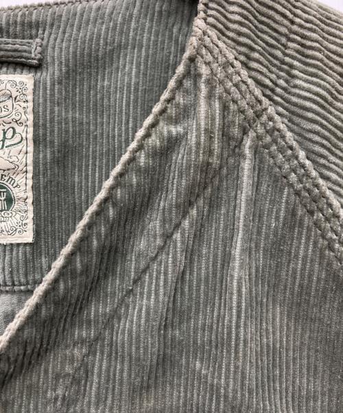 GO HEMP（ゴーヘンプ）GO HEMP (ゴーヘンプ) コーデュロイ ノーカラー カバーオール グリーン サイズ:Mの古着・服飾アイテム