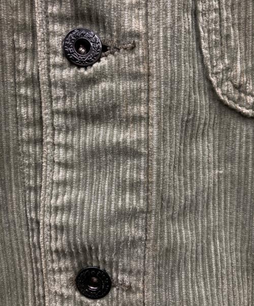 GO HEMP（ゴーヘンプ）GO HEMP (ゴーヘンプ) コーデュロイ ノーカラー カバーオール グリーン サイズ:Mの古着・服飾アイテム