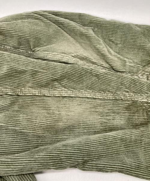 GO HEMP（ゴーヘンプ）GO HEMP (ゴーヘンプ) コーデュロイ ノーカラー カバーオール グリーン サイズ:Mの古着・服飾アイテム