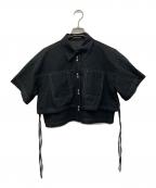 MAISON SPECIALメゾンスペシャル）の古着「半袖ブラウス」｜ブラック
