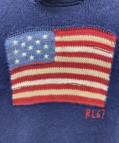 POLO RALPH LAUREN（ポロ・ラルフローレン）POLO RALPH LAUREN (ポロ・ラルフローレン) 星条旗ニット ネイビー サイズ:M 175/96Aの古着・服飾アイテム