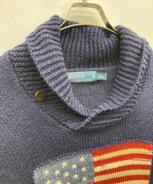 POLO RALPH LAUREN（ポロ・ラルフローレン）POLO RALPH LAUREN (ポロ・ラルフローレン) 星条旗ニット ネイビー サイズ:M 175/96Aの古着・服飾アイテム