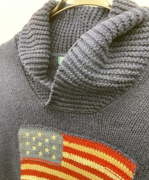 POLO RALPH LAUREN（ポロ・ラルフローレン）POLO RALPH LAUREN (ポロ・ラルフローレン) 星条旗ニット ネイビー サイズ:M 175/96Aの古着・服飾アイテム