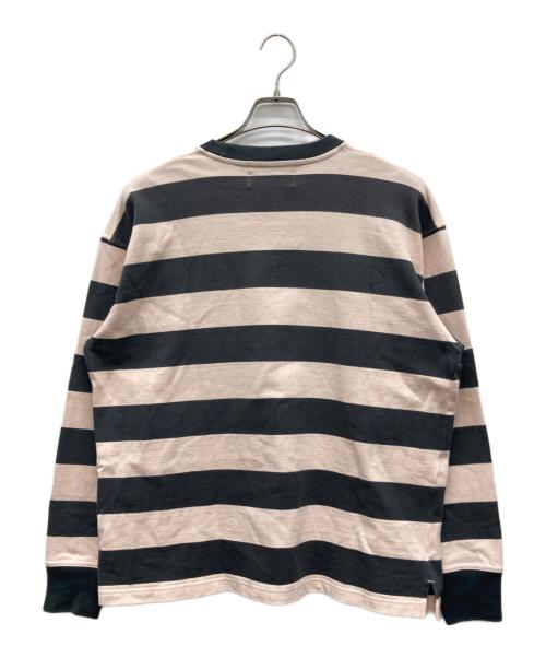 STEAD（ステッド）STEAD (ステッド) ロングスリーブボーダーカットソー グレー×ピンク サイズ:Lの古着・服飾アイテム