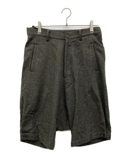 YOHJI YAMAMOTO REGULATION（ヨウジヤマモトレギュレーション）YOHJI YAMAMOTO REGULATION (ヨウジヤマモトレギュレーション) PARADISE W/CHECK R-FRILL SLEEVE PANTS ブラウン サイズ:2の古着・服飾アイテム