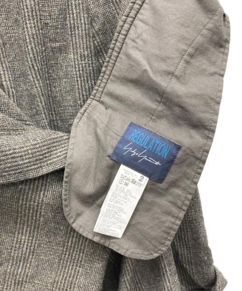 YOHJI YAMAMOTO REGULATION（ヨウジヤマモトレギュレーション）YOHJI YAMAMOTO REGULATION (ヨウジヤマモトレギュレーション) PARADISE W/CHECK R-FRILL SLEEVE PANTS ブラウン サイズ:2の古着・服飾アイテム