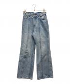 woadblueウォードブルー）の古着「HW Semi Wide Flare TUCK Pants」｜インディゴ