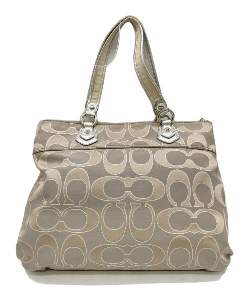 COACH（コーチ）COACH (コーチ) ポピーシグネチャートートバッグ グレーの古着・服飾アイテム
