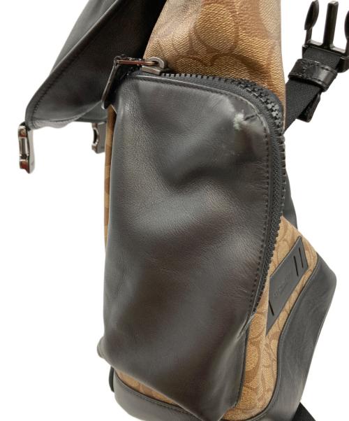 COACH（コーチ）COACH (コーチ) Ranger Backpack in Signature Canvas ブラック×ベージュの古着・服飾アイテム