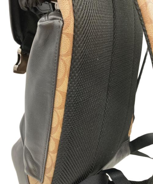 COACH（コーチ）COACH (コーチ) Ranger Backpack in Signature Canvas ブラック×ベージュの古着・服飾アイテム