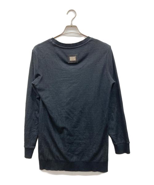 PHILIPP PLEIN HOMME（フィリップレインオム）PHILIPP PLEIN HOMME (フィリップレインオム) ラインストーンスカルライトニット ブラック サイズ:Ｓの古着・服飾アイテム