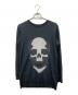 PHILIPP PLEIN HOMME（フィリップレインオム）の古着「ラインストーンスカルライトニット」｜ブラック