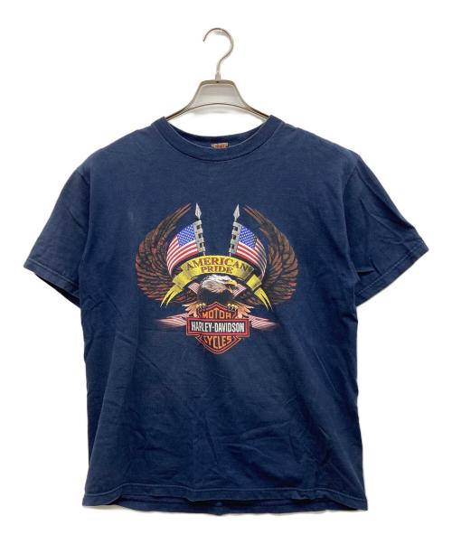HARLEY-DAVIDSON（ハーレーダビッドソン）HARLEY-DAVIDSON (ハーレーダビッドソン) アニマルプリントTシャツ ネイビー サイズ:Lの古着・服飾アイテム