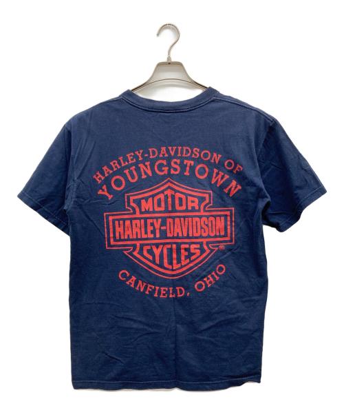 HARLEY-DAVIDSON（ハーレーダビッドソン）HARLEY-DAVIDSON (ハーレーダビッドソン) アニマルプリントTシャツ ネイビー サイズ:Lの古着・服飾アイテム