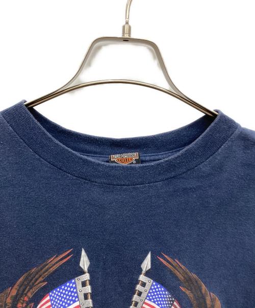 HARLEY-DAVIDSON（ハーレーダビッドソン）HARLEY-DAVIDSON (ハーレーダビッドソン) アニマルプリントTシャツ ネイビー サイズ:Lの古着・服飾アイテム