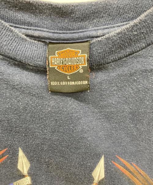 HARLEY-DAVIDSON（ハーレーダビッドソン）HARLEY-DAVIDSON (ハーレーダビッドソン) アニマルプリントTシャツ ネイビー サイズ:Lの古着・服飾アイテム