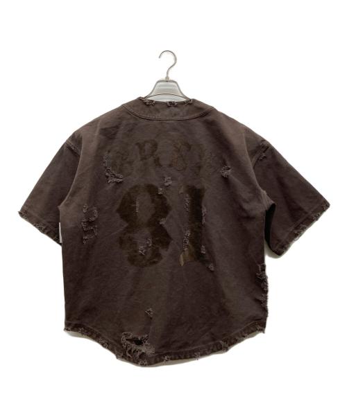 CVTVLIST（カタリスト）CVTVLIST (カタリスト) DESTOROYED BASEBALL JERSEY ブラウン サイズ:1の古着・服飾アイテム
