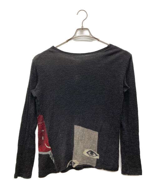 YOHJI YAMAMOTO（ヨウジヤマモト）YOHJI YAMAMOTO (ヨウジヤマモト) リネンウールグラフィックロンT ブラック サイズ:2の古着・服飾アイテム
