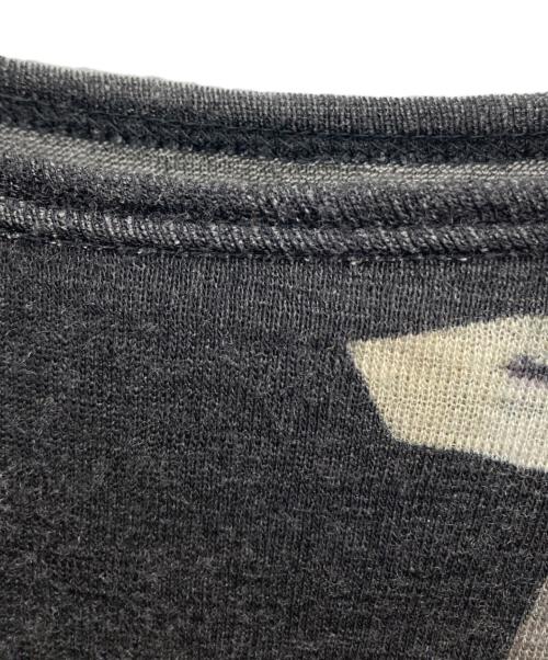 YOHJI YAMAMOTO（ヨウジヤマモト）YOHJI YAMAMOTO (ヨウジヤマモト) リネンウールグラフィックロンT ブラック サイズ:2の古着・服飾アイテム