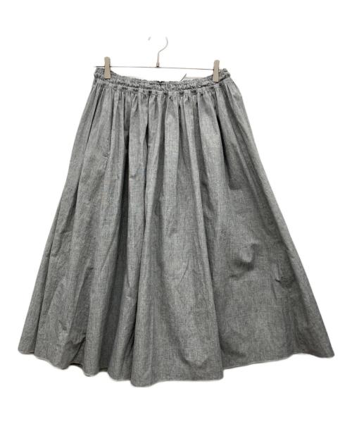 HUIS（ハウス）huis (ハウス) 綿麻バフクロスロングスカート グレー サイズ:Fの古着・服飾アイテム