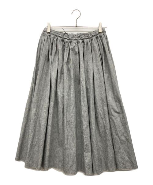 HUIS（ハウス）huis (ハウス) 綿麻バフクロスロングスカート グレー サイズ:Fの古着・服飾アイテム